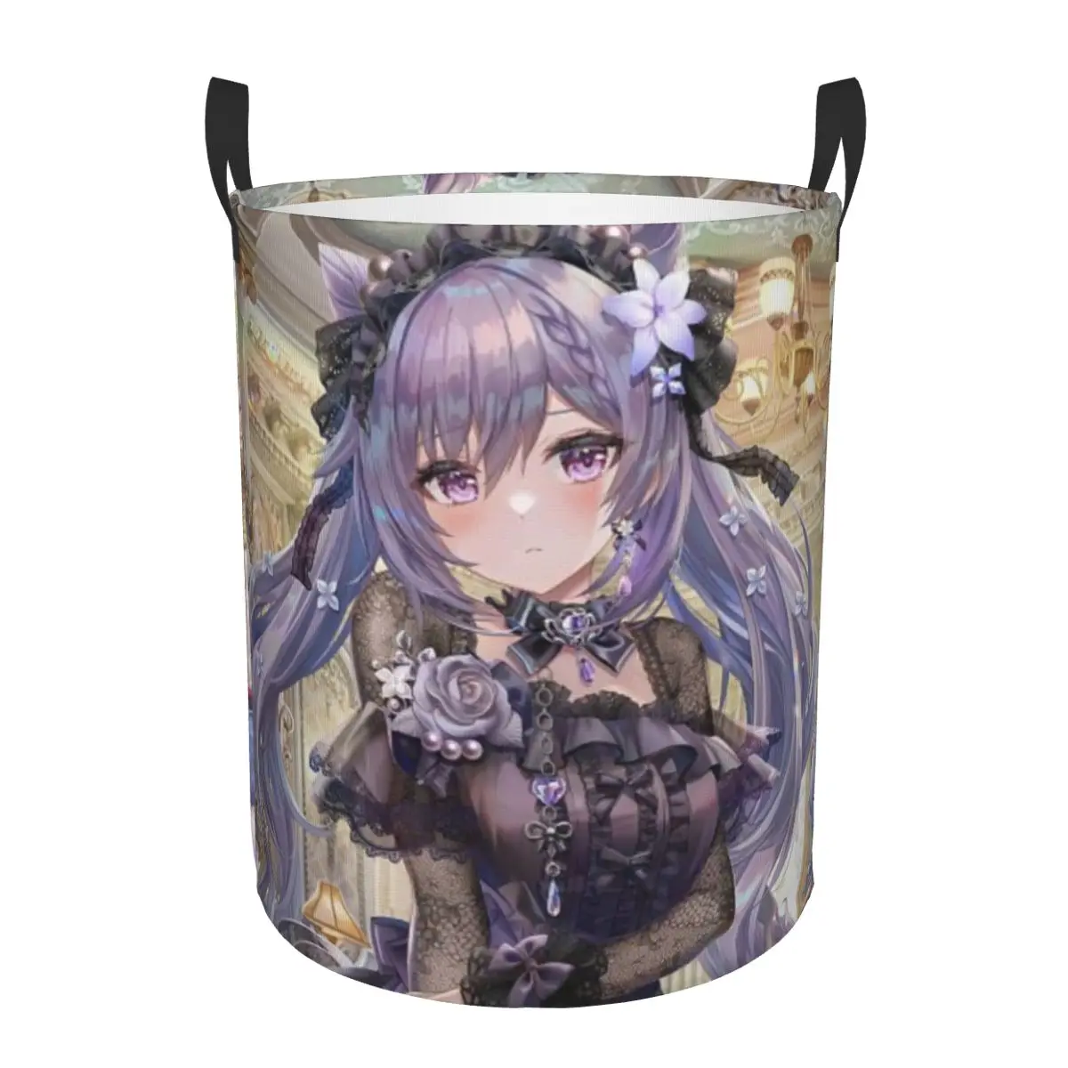 Anime G-Genshin G-Impact Laundry Basket Collapsible Manga Kawaii Clothing Hamper Toys Organizer Storage Bins