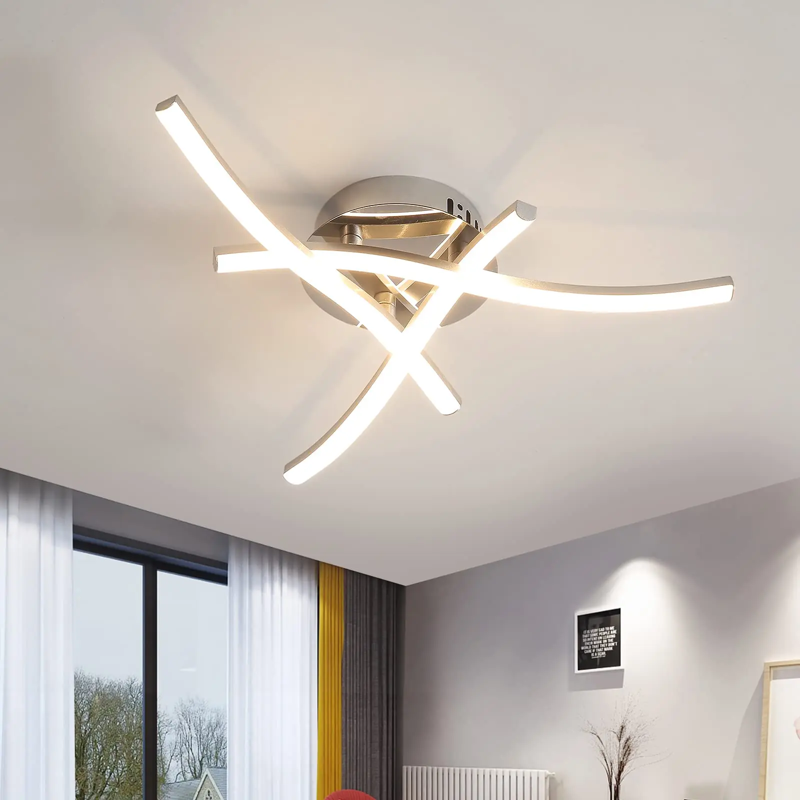 LED-Deckenleuchte Küche 20 W, 3 integrierte LEDs, moderne Deckenleuchte Wohnzimmer warmweiß, 4000 K