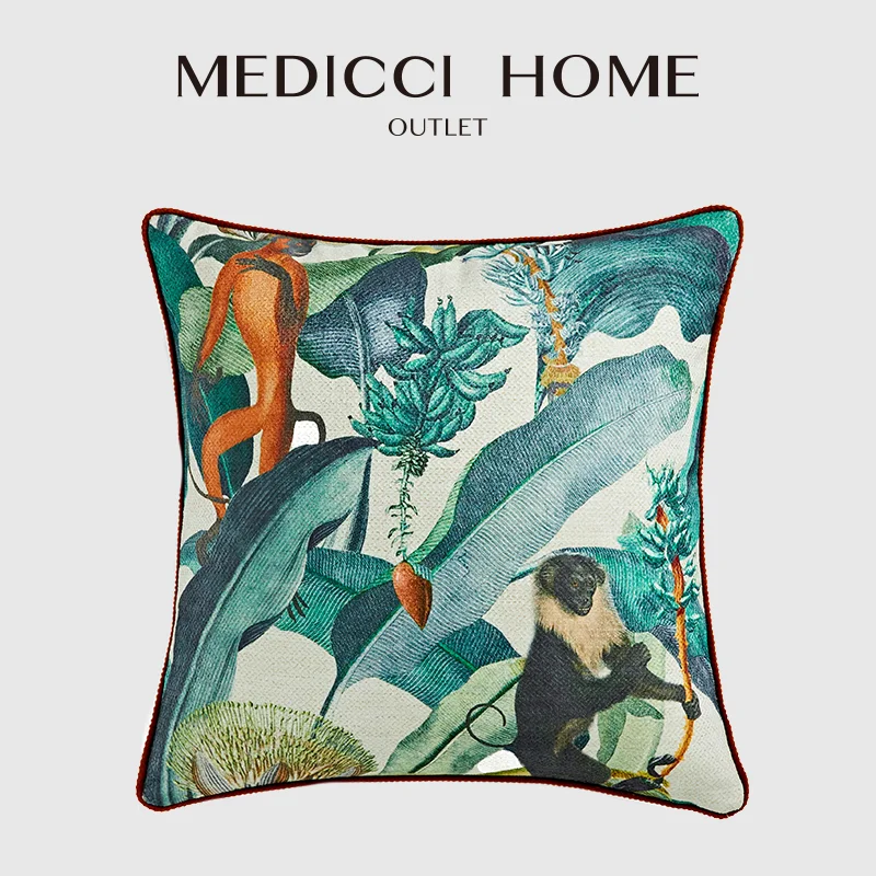 Medicci casa estilo sul-americano retro capa de almofada tropical floresta tropical planta impressão high end fronha 2022 coleção verão