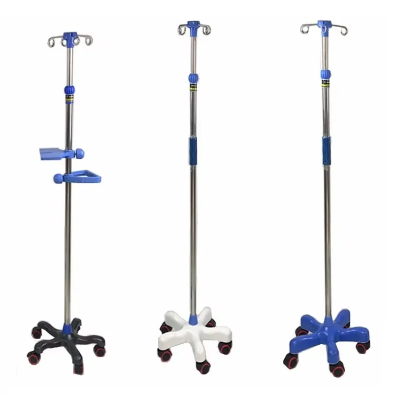 Soporte de polo IV médico de hospital plegable móvil soporte de infusión ajustable soporte de goteo duradero conveniente