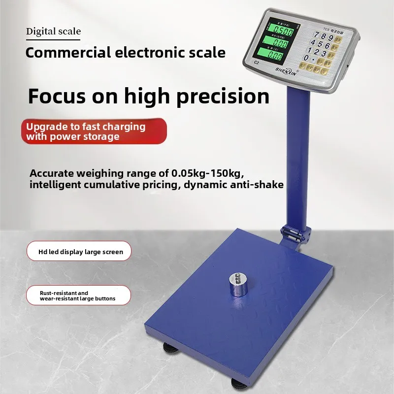 

Portable Folding 150kg Electronic Scale High Precision is fully charged and turns green.