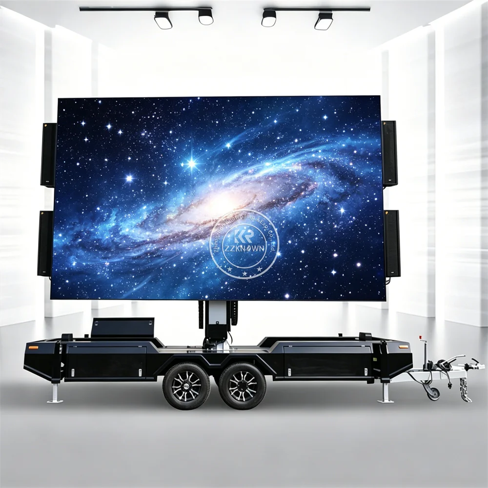 High Resolution Outdoor Mobile LED Advertising Trailer Digital Billboard Screen Trailer For Exhibition And Festival Events Use