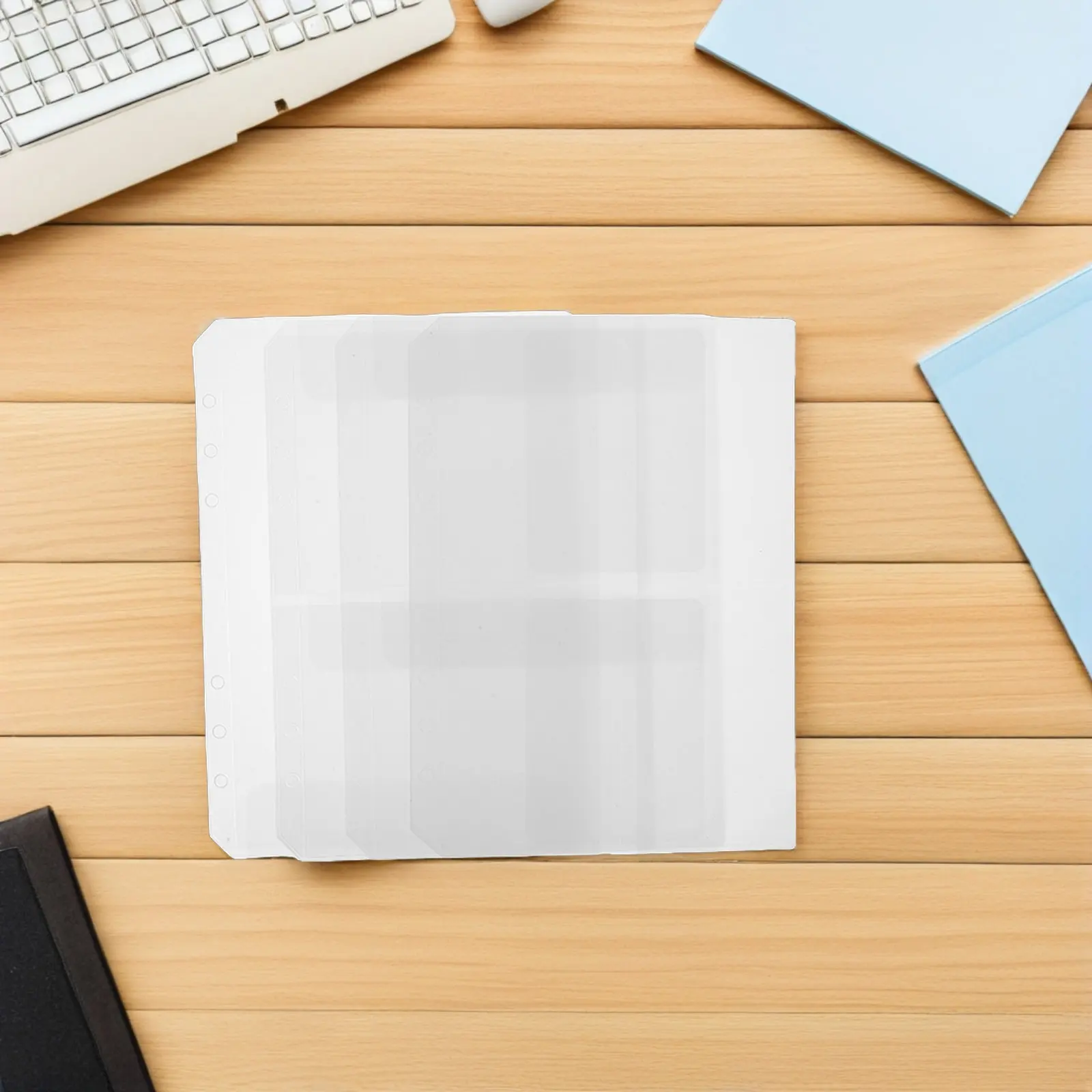 

24Pcs Binder Pockets Transparent Loose Leaf Filing Bags for 6-Ring Notebook Waterproof Document Zipper Pouch Receipt Name Card