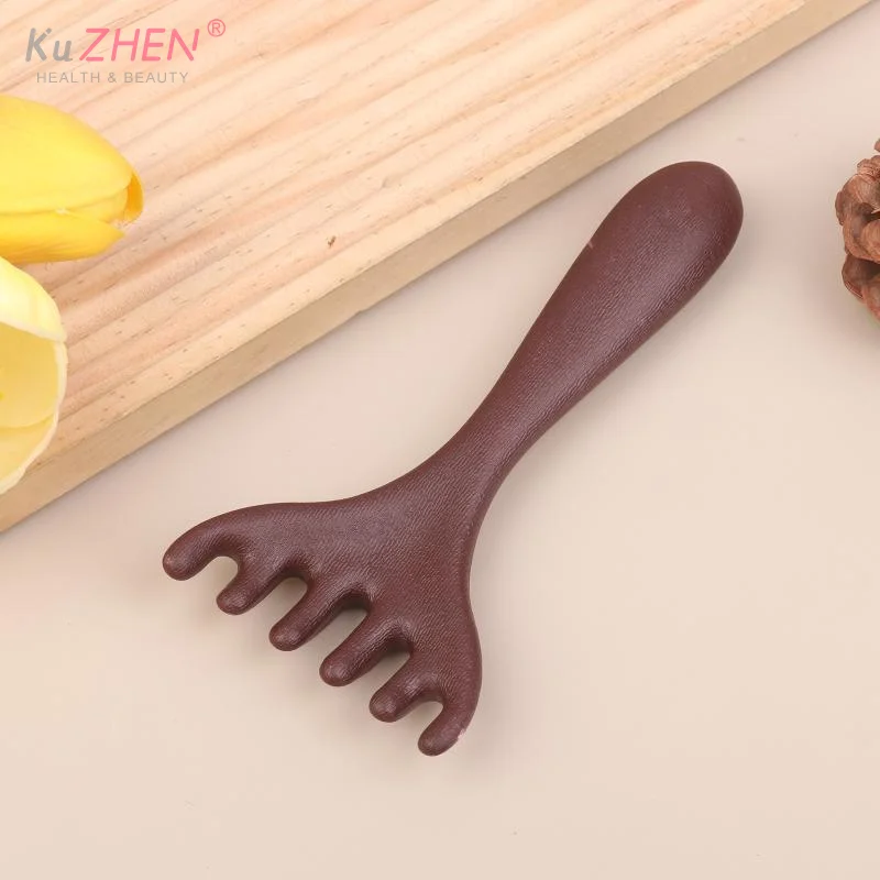 Portable Meridian Massage Comb 6-Claw Anti-static Plastic Head Massager Gua Sha Tool for Business Trip Use