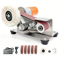 Electric Belt Sander Grinder Mini Belt Sander and Knife Sharpener Dual Function Woodworking Grinding Machine EU Plug