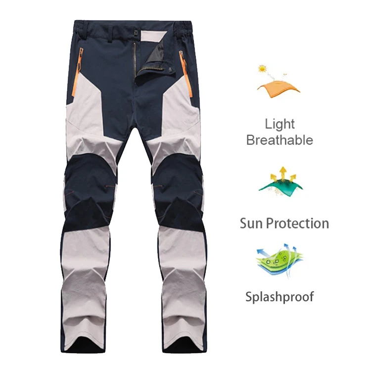 TRVLWEGO Herren-Sommer-Sporthose, atmungsaktiv, Wanderhose, Camping, Spritzschutz, schnell trocknend, UV-beständig, elastisch, dünn