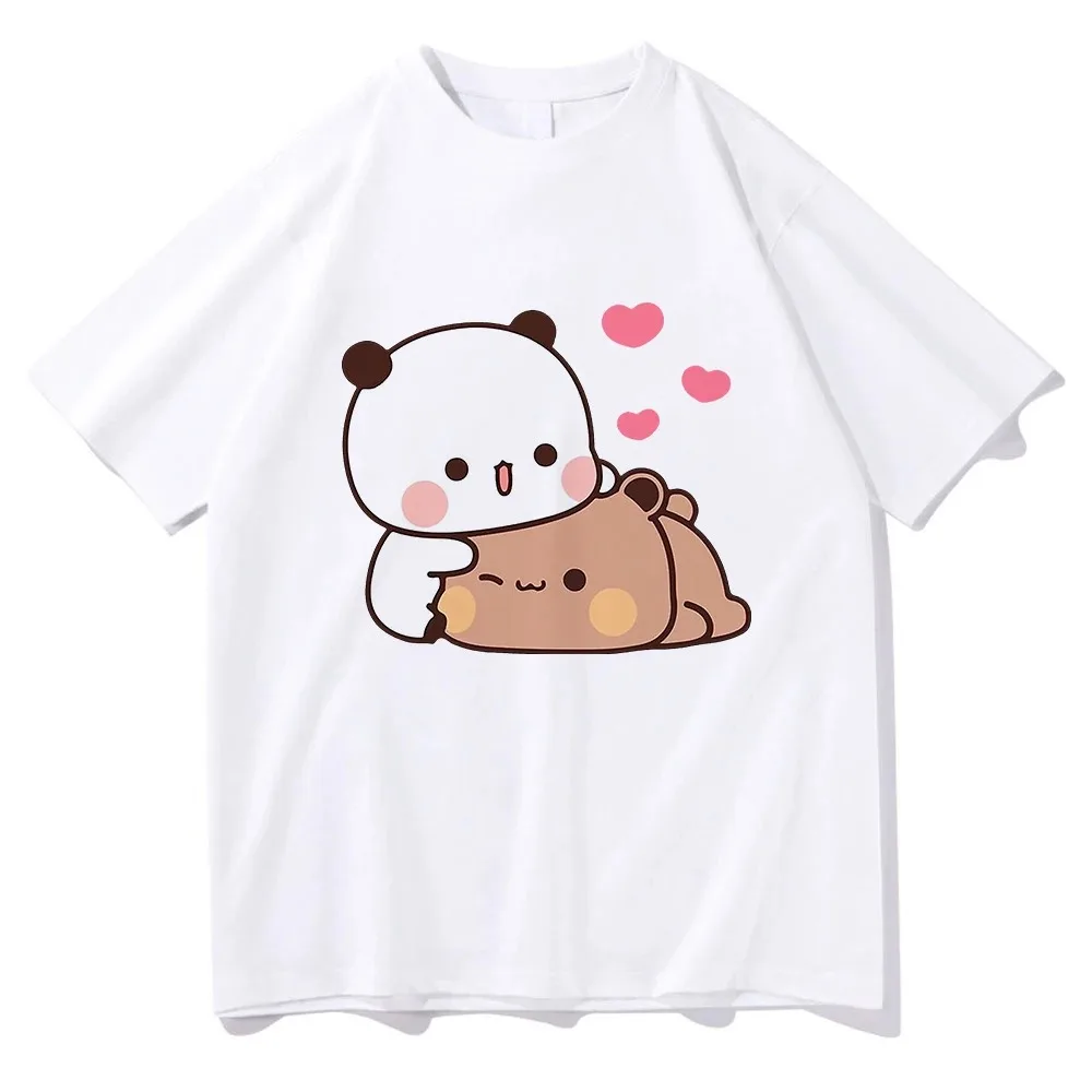 Panda Bear Bubu e Dudu Pattern Print t-shirt ragazzi e ragazze cotone girocollo a maniche corte Top t-shirt Casual carina per bambini