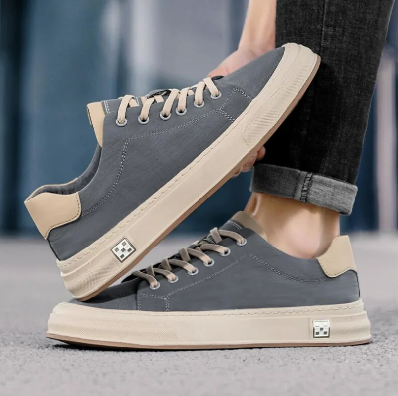 

Мужская парусиновая обувь, дышащая мягкая подошва, удобная и трехдлинная толстая подошва, рабочая спортивная мужская обувь, повседневные кроссовки в стиле ретро