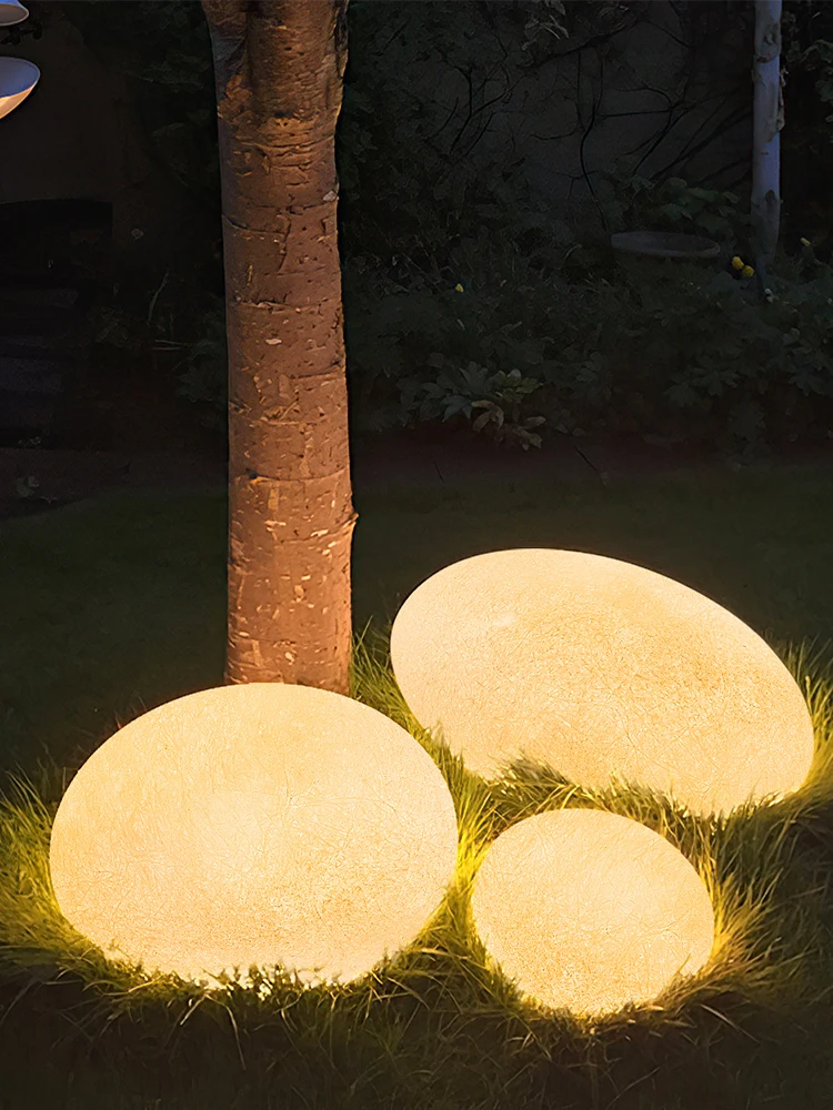 Outdoor waterproof lawn lamp Creative villa Garden decoration Courtyard landscape lamp LED simulation pebble lamp