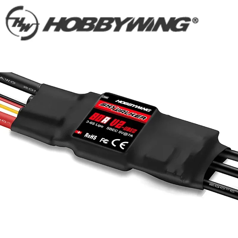Hobbywing Skywalker V2 Brushless ESC 15A 20A 30A 40A 50A 80A 100A 120A V2 2-4S Pengontrol Kecepatan Dengan BEC/UBEC Untuk RC Quadcopter