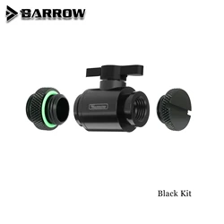 BARROW Water Valve Switch Kit Switch+Glug+Male to Male Fitting/Double Inner G1/4 Thread Double Female Water Cooler System