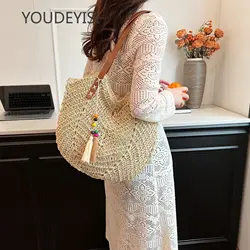 YOUDEYISI Summer Online Celebrity Straw Bag Women 2024 Seaside Holiday Beach Woven Bag Large Capacity One-shoulder Tote Bag