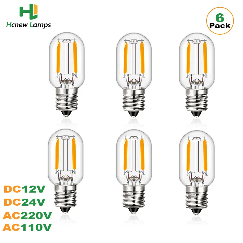 Vintage Low Voltage Led Bulb T20 Tubular Filament Bulb DC 12V 24V AC 220V E12 E14 Mini Tubu Bulb for RVs Marine Lighting Outdoor