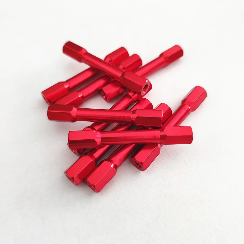 10pcs M3 Anodized Red Aluminum Hex Step Pillar Standoff Spacer M3*10/15/20/21/25/27/28/30/35/37/40/45/50/60/70/80/90/100mm