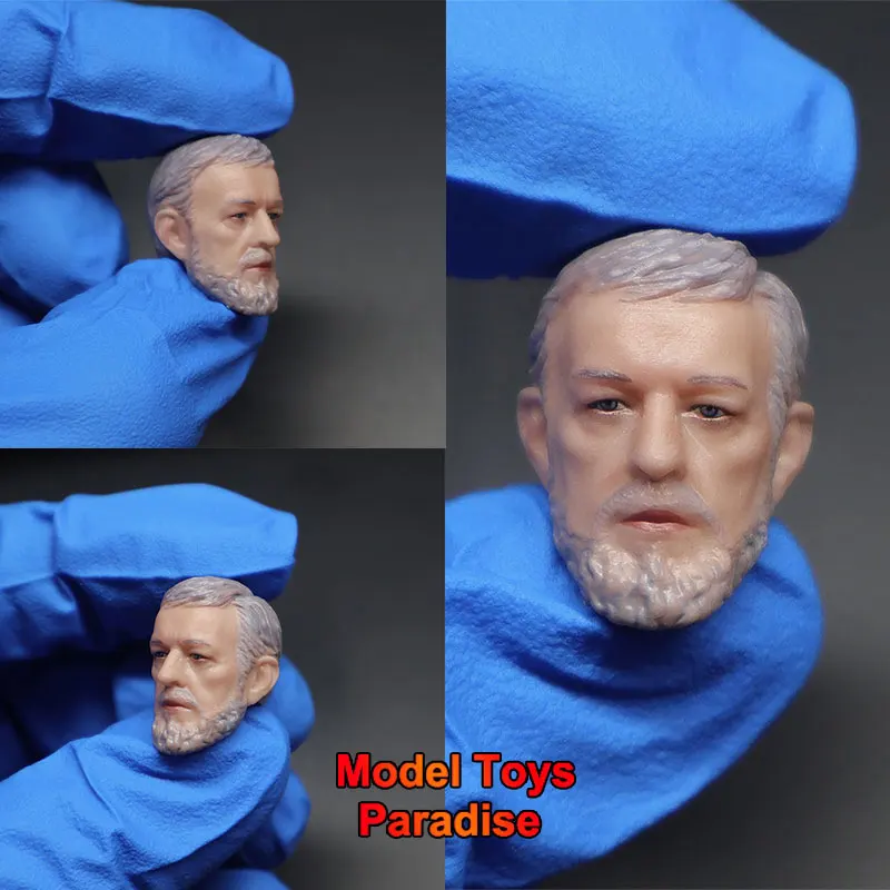 

1/12 Scale Men Soldier Obi-Wan Kenobi Head Sculpt Jedi Master Head Fit 6inch ML SHF Action Figure Body