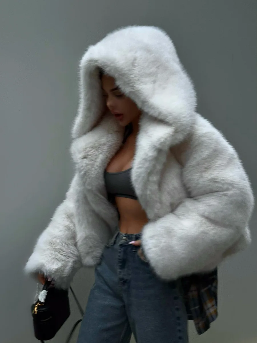 

Пальто из искусственного меха, женское волосатое болеро, холодная жена Highstreet, карманы средней длины, съемные модные модные женские трендовые пальто