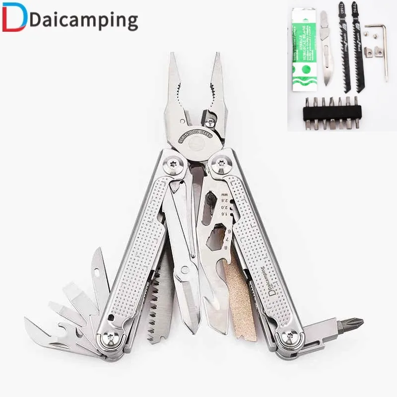 Daicamping DL302 Multitools Folding Knife Scissor Cutter EDC Multi-tools Survival Gear Manual Multifunctional Multi Tool Plier