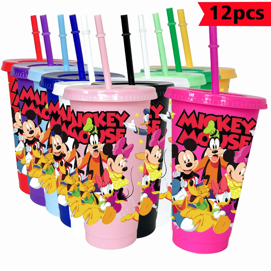 

12 pcs/pack Disney, Mickey, Pluto 26oz colorful plastic tumbler birthday party drinking utensils juice coffee cups