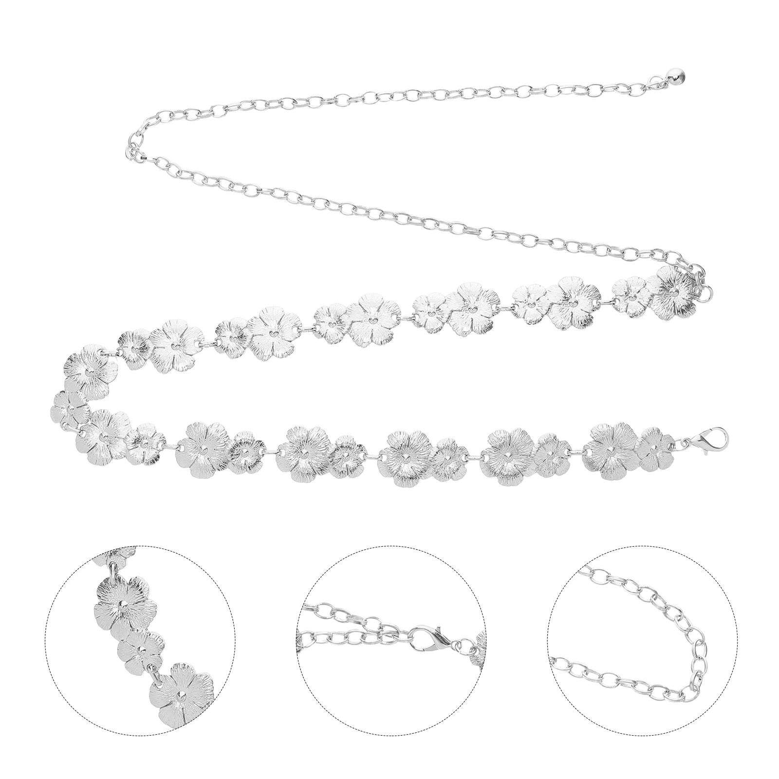 

Waist Chain Jean Dress Waistband Metal Floral Charm Belt Women Beach Miss