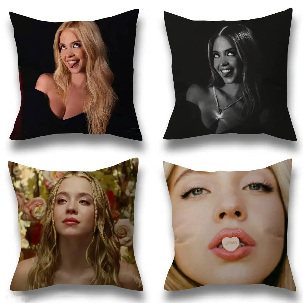 Actor Sydney Sweeney  Cushion Cover Inches Farmhouse Decor Home Throw Pillow Covers for Couch Decorations