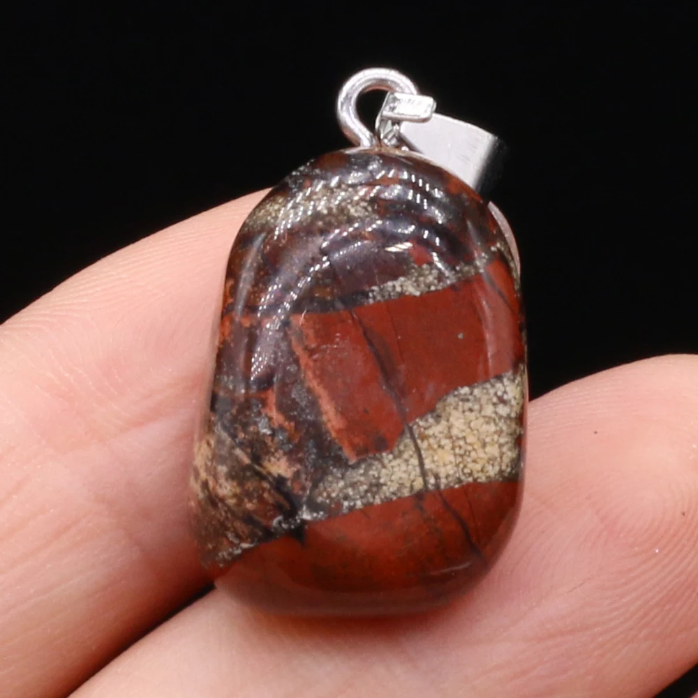 Natural Semi-precious Stone Pendant Irregular Cherry Blossom Agate for DIY Jewelry Making Necklace Size15x20-18x25