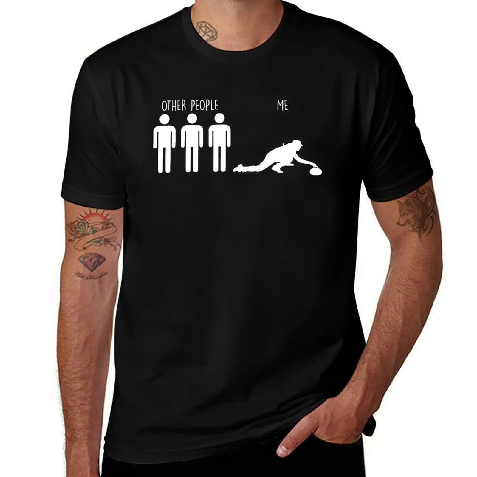 

Other People Me Curling Stones Humorous Ice Curling Quote T-Shirt plus sizes essential t shirt mens t shirts top quality