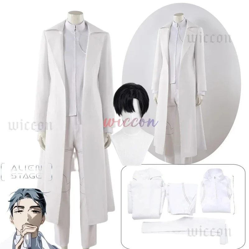 DY20R6 إيفان تأثيري الغريبة المرحلة أنيمي الأبيض الحزن تأثيري شعر مستعار أسود دور اللعب سراويل الحفلات حزام هالوين كرنفال زي Ou