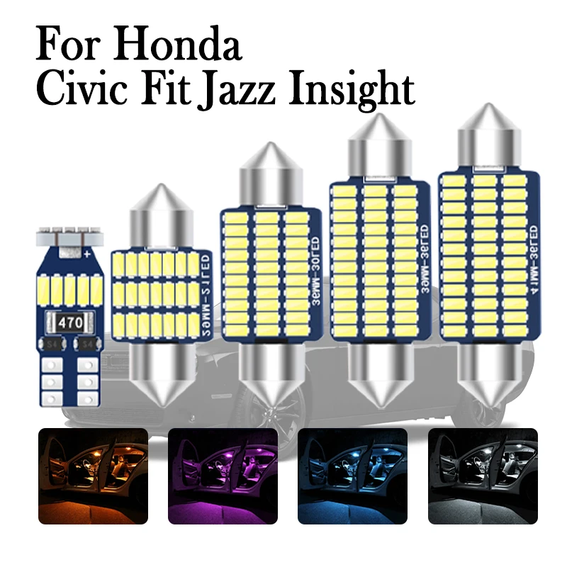 

For Honda Accord 7 8th Civic EG EK 3D 4D 5D 10th Fit Jazz Insight 2003 2008 2010 2014 2015 2018 Canbus Car Interior Light LED