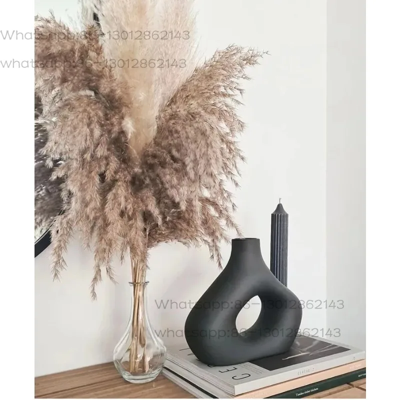 modern simple black and white ceramic vase ornament, living room dried flower TV cabinet dining table flower utensil