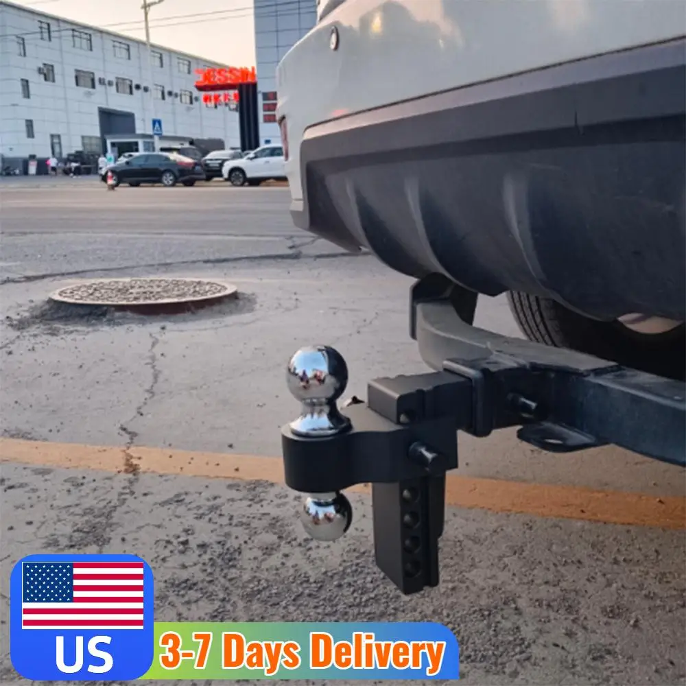 

Регулируемое прицепное устройство с фиксаторами, усиленное, с двойным шаровым соединением 2 и 2-5/16 дюйма, для буксировки и хранения, для приемника 2 дюйма