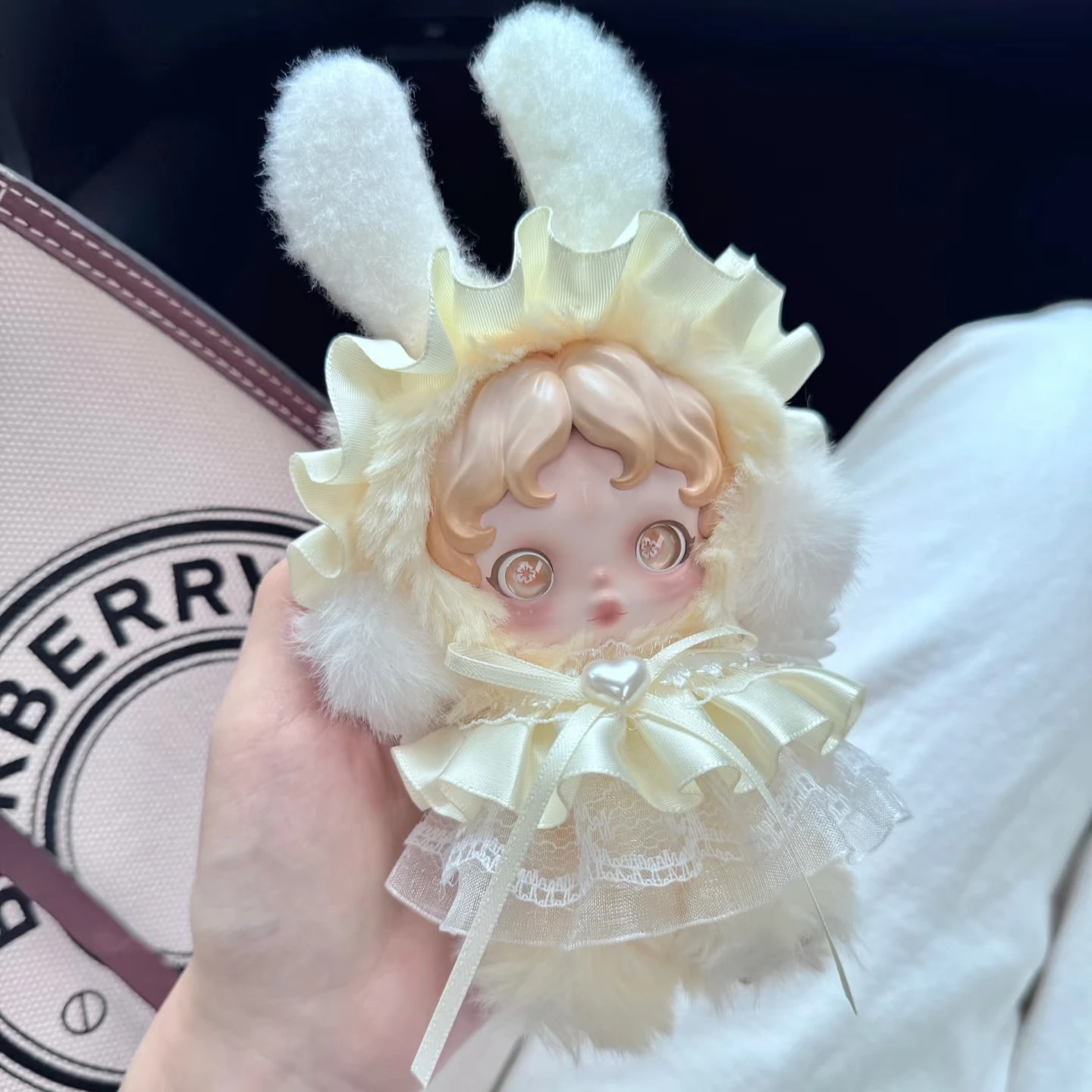 Angel Cloths Rabbit Ears for 10cm Skullpanda V1 V2 Handmade Clothes Vinyl Doll Outfits Replacement Costume Sets Cute Toy Gifts