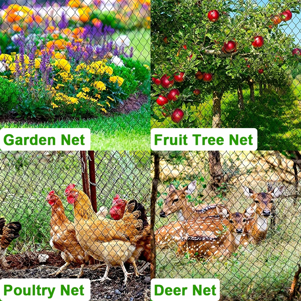 25X50FT Nylon Bird Netting Mesh Hawk Netting Protective 7.5mx15m Chicken Coop Netting Tree Netting for Birds Deer Squirrels
