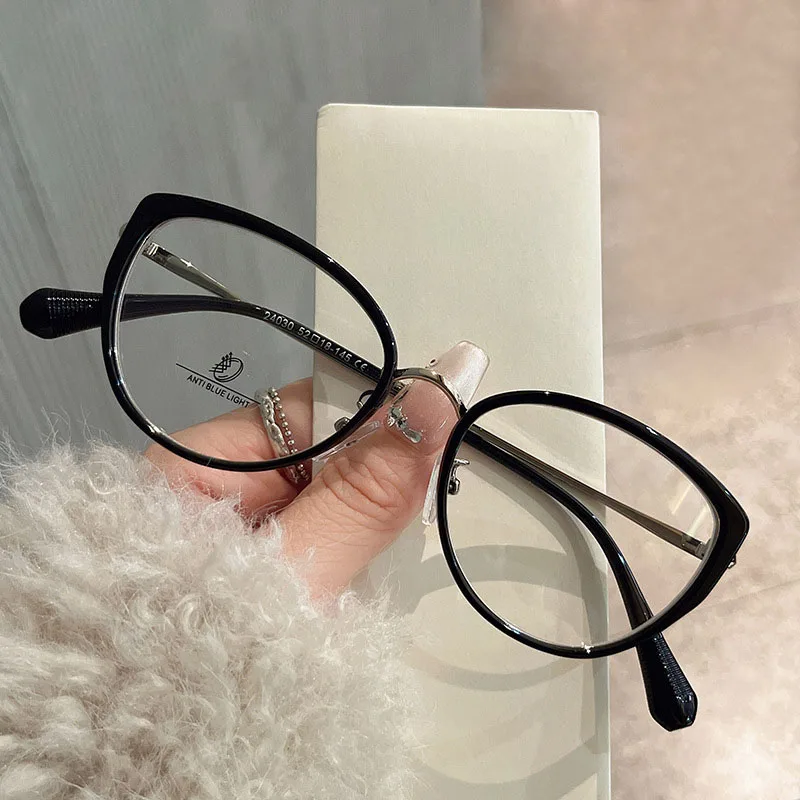 

New Style Eyeglasses Frames Cat Eye Shape Anti Blue Light Men's Glasses High Quality TR90 Material Women Frame Glasses
