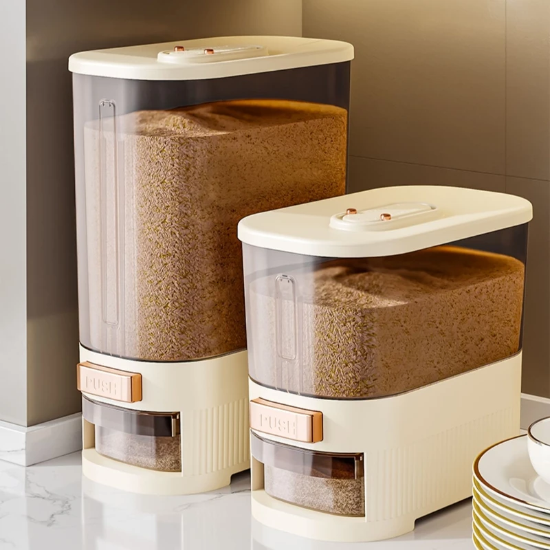 Home and Kitchen Clear Cereal Jar Dry Food Storage Containers Moisture-Proof Sealed Pet Grain Storage Barrel Rice Storage Boxes