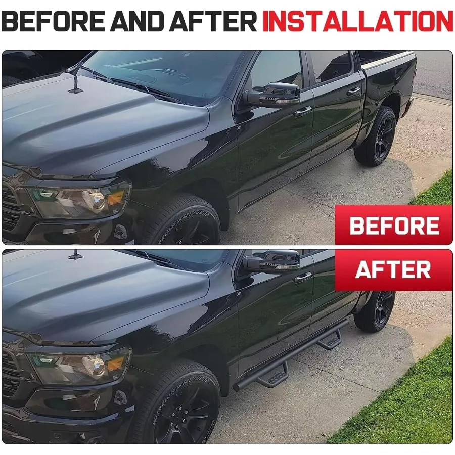 Estrias compatíveis com 2015-2026 Chevy Colorado/GMC Canyon Crew Cab 4,5 polegadas, altura suspensa, degraus laterais, javali de corrida