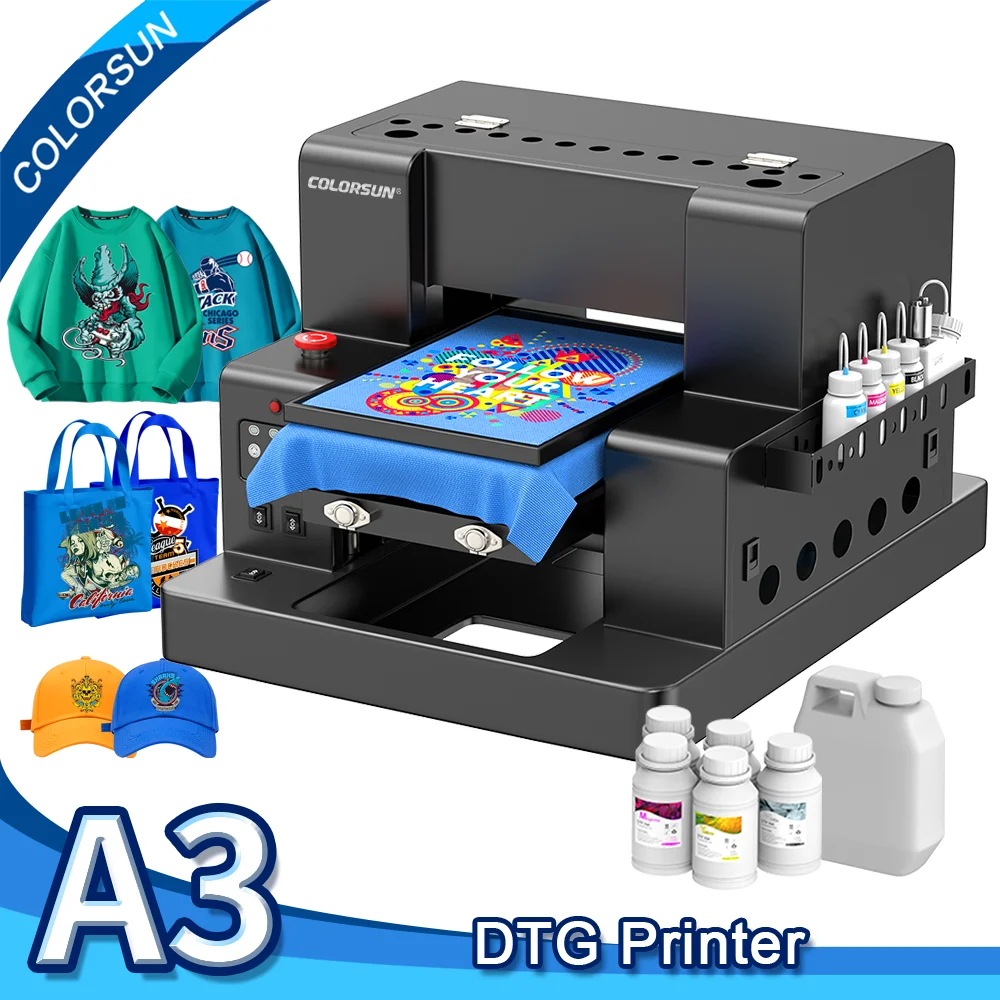 

Colorsun A3/A4 DTG Printer L805 Direct To Garment Printing Machine Impresora A4 DTG A3 DTG Printer For Printing T-Shirt