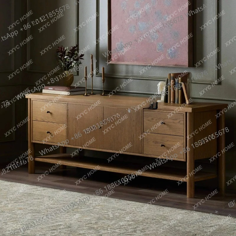 

Q Retro Solid Wood Sideboard Living Room Storage Entryway Storage Decorative Cabinet