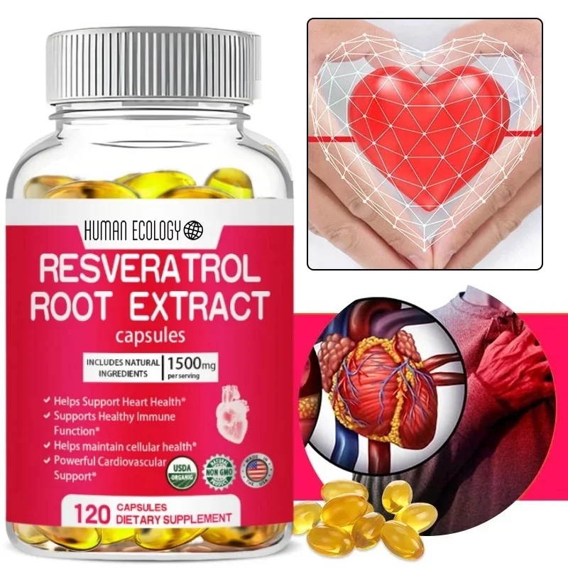 Human Ecology Resveratrol 1500 Milligrams Per Serving, Pure Super Complex, Anti-aging, Radiant Skin, Immune Support