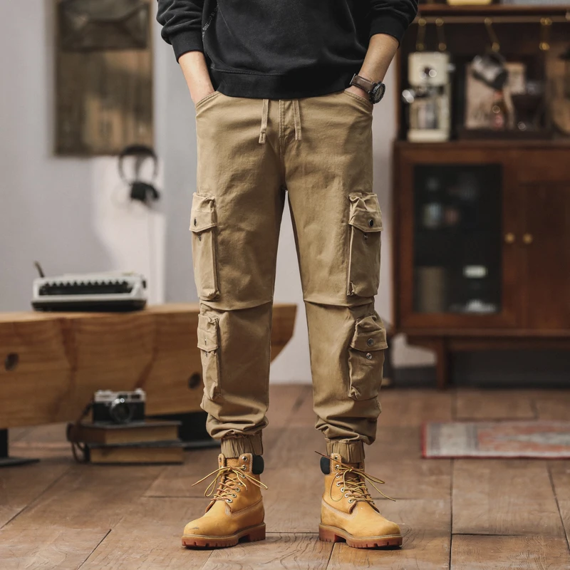 بنطلون عمل كاجوال فضفاض للرجال ربيع الخريف لحام خارجي مقاس كبير سروال شحن مريح مع جيوب متعددة #3