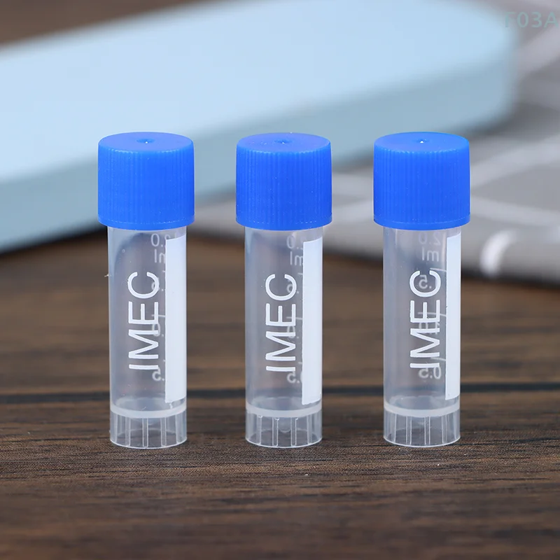 50Pcs 1.8ml(2ml) Plastic Graduated Cryovial Plastic Test Tube Freezing Tube Sample Cold Storage Tubes With Screw Cap