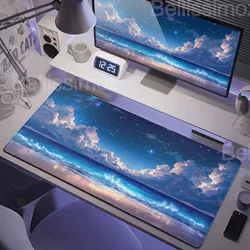 900*400Office Blue Mousepad Sky Cloud Mouse Pad Gaming Accessories Anime Table Keyboard Desk Mat Mousepad Gamer PC Rubber Carpet