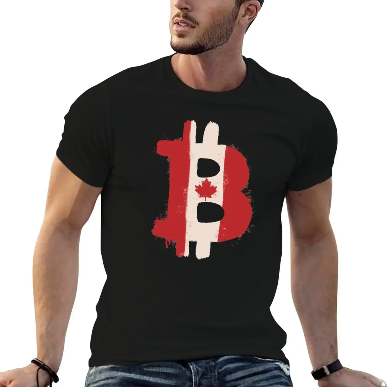 

B Is For Bitcoin Canadian Edition T-Shirt graphic shirts heavyweights cotton t shirt men