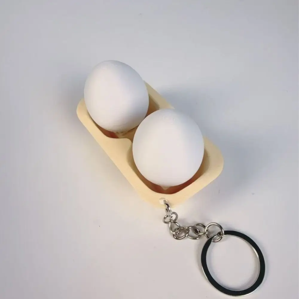 Fashion 3D Printed Button Clicker Keyring Rice Egg Keycap Press Keychain Cute Relaxed Sensory Clicker Kids