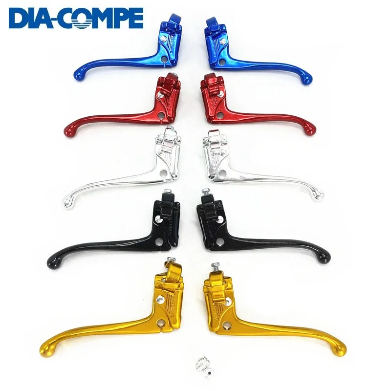 Dia-Compe City Retro Bike Brake Levers 22.2mm Aluminum Alloy Calipers V Brake Levers Hinged Installation Quick Release Clamp