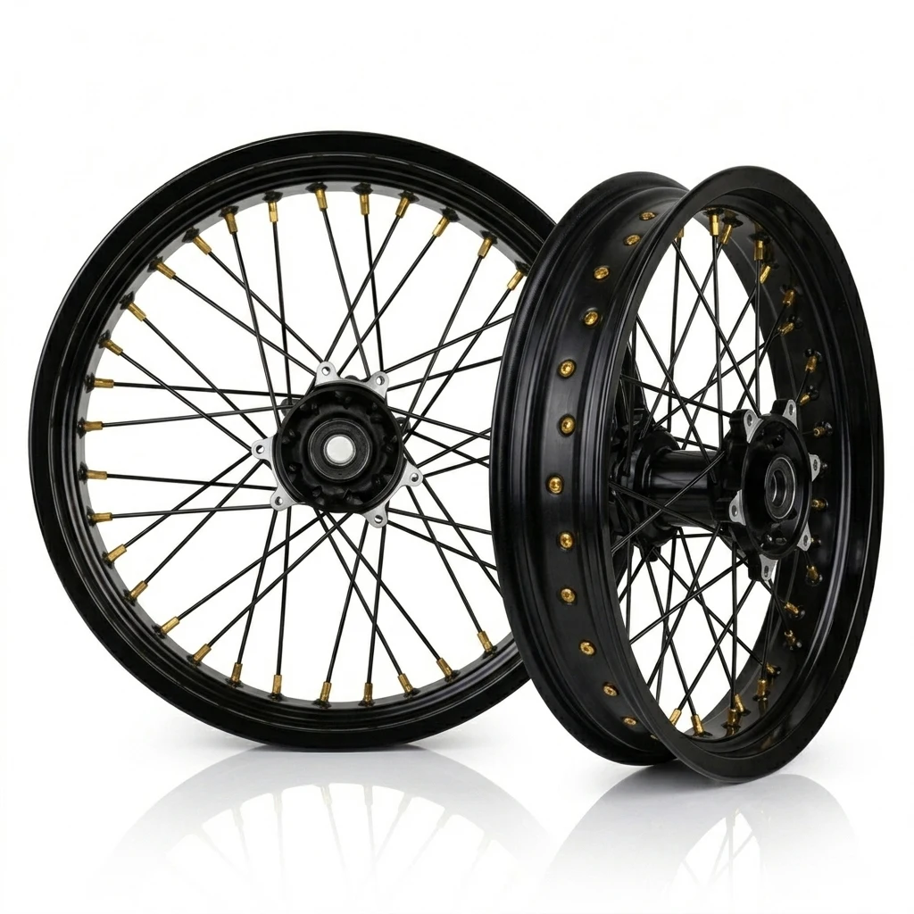 Talaria Komodo 17 Inch Supermoto Wheelset - CNC Aluminum Hubs Rims High Performance Street Wheels for Electric Dirt Bike