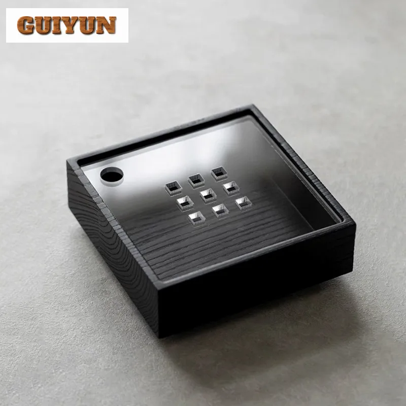 

Ретро белый восковой деревянный горшок, подшипник, держатель для хранения воды, стол для сухого замачивания, японский ваби-саби, чайный борд, квадратный поднос для чая из цельного дерева