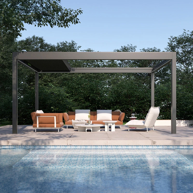 Waterproof Motorized Adjustable Aluminium Prefab Garden Pergola for Outdoor Patio and Backyard in US pergola