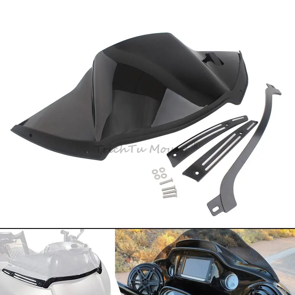 Motorcycle Adjustable Vivid Black Inner Fairing Air Duct Baffle Actuator Assembly For Harley Road Glide FLTRX Ultra CVO 2015-24