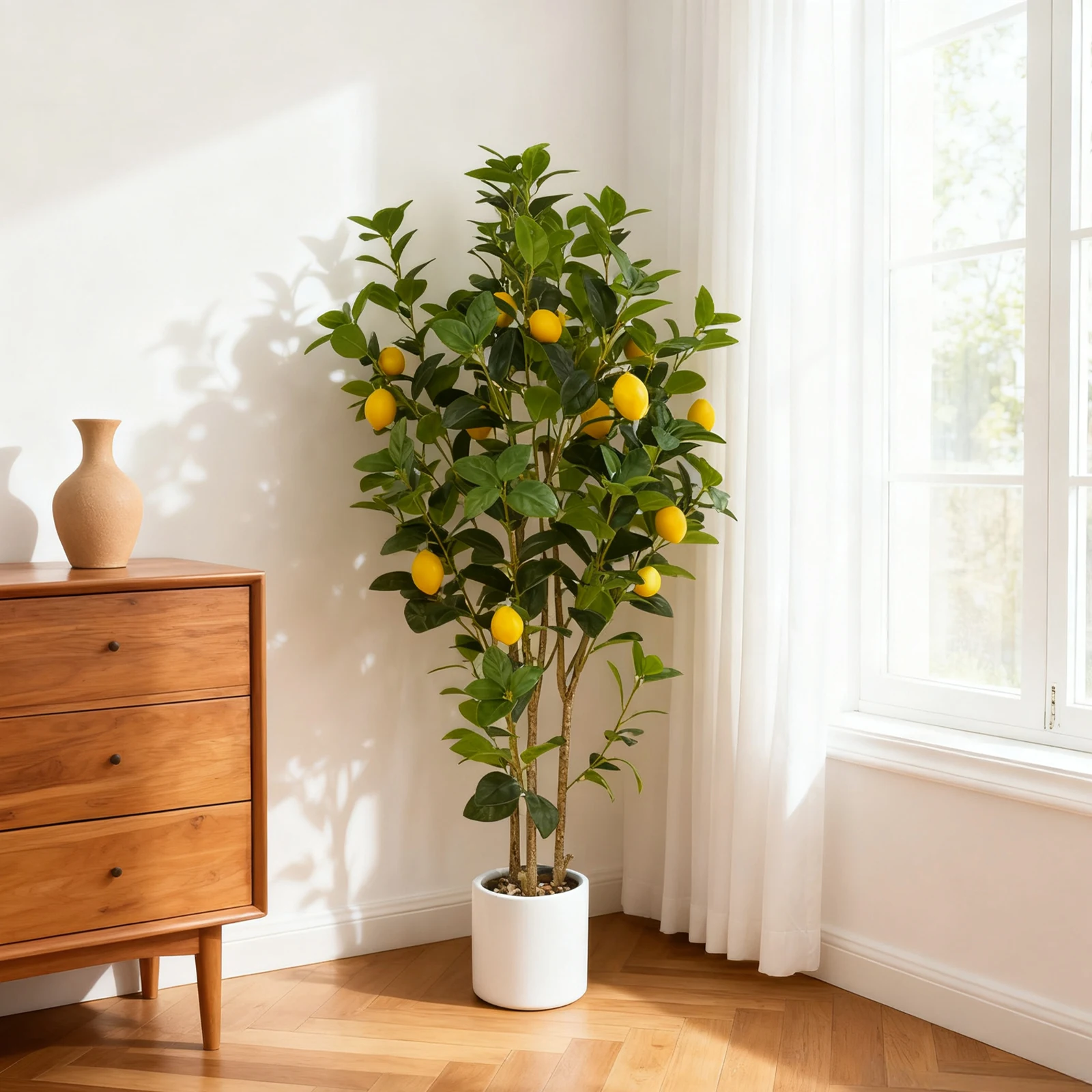 

Artificial Lemon Tree, 5ft Tall Faux Lemon Plant in Pot, Fake Lemon Tree for Indoor Home Decor Office Living Room