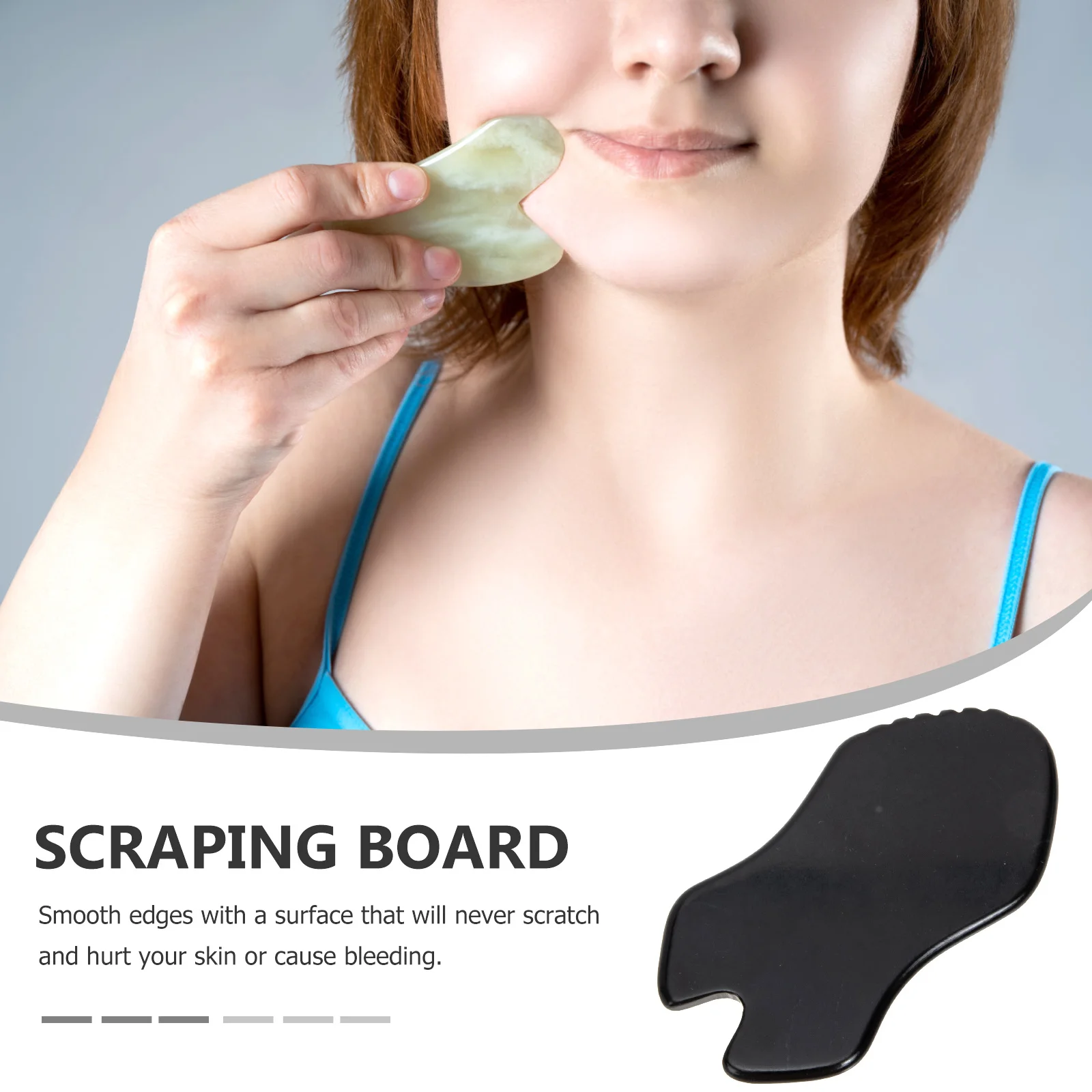 Effective Black Bian Stone Gua Sha Tool for Skin Tone Improvement Facial Contouring Daily Beauty Routine Guasha Board